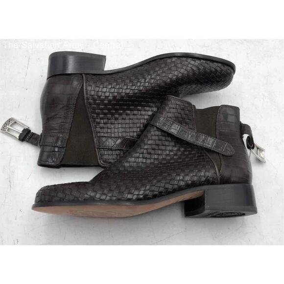 Brighton Women's Woven Leather Ankle Boots Brown Size 7.5M New Without Box - Picture 1 of 7